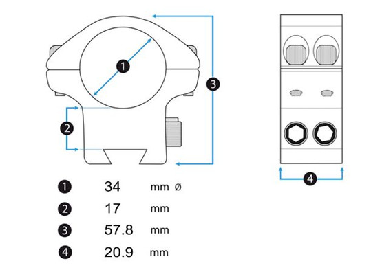 Mount Audere PSR 34 mm High Dovetail