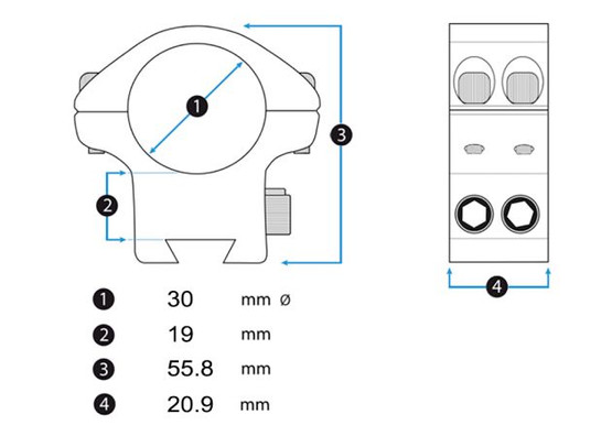 Mount Audere PSR 30 mm High Dovetail