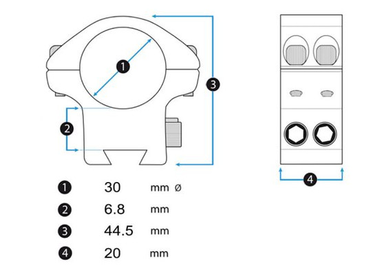 Element Optics XT - renkaat 30 mm Low Weaver/Picatinny