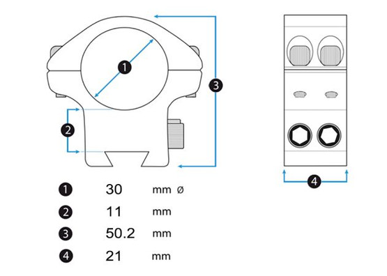 Audere PSR™ Scope Rings 30mm, low