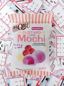 Raspberry Custard Mochi valkosuklaalla