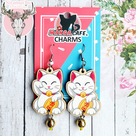 Niramuchu Feat Manga Cafe®:  Valkoiset Maneki Neko Korvakorut