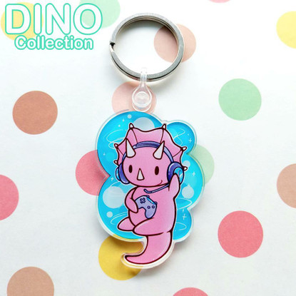 Dino Gamer Triceratops Avaimenperä