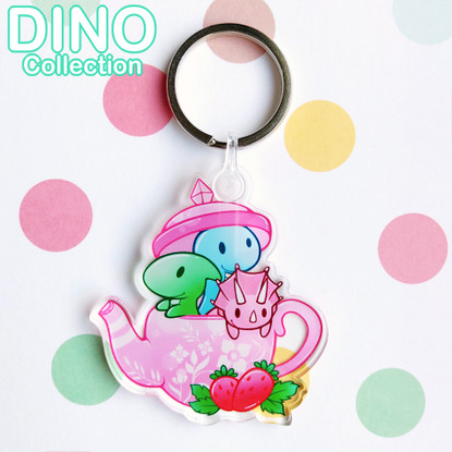 Dino Tea Party Strawberry Avaimenperä