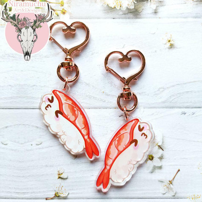 Niramuchu Feat Manga Cafe® Happy Sushi Ebi Avaimenperä