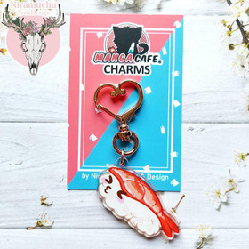 Niramuchu Feat Manga Cafe® Happy Sushi Ebi Avaimenperä