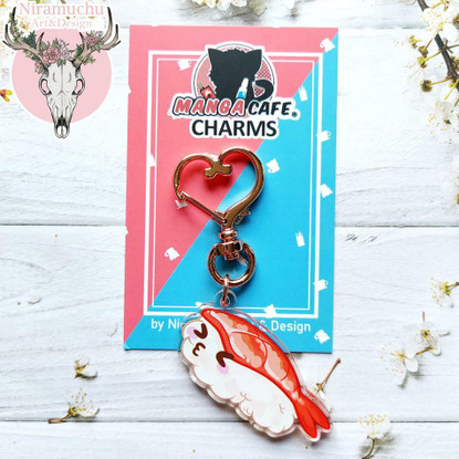 Niramuchu Feat Manga Cafe® Happy Sushi Ebi Avaimenperä