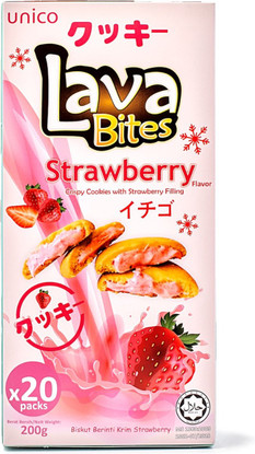 Lava Bites Cookies Strawberry - Keksit