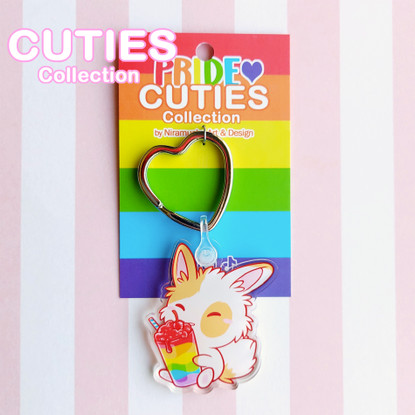 Cuties Pride Rainbow Bunny Avaimenperä