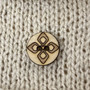 Cross wooden button