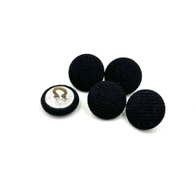 Kangaspäällysteinen kantanappi Musta