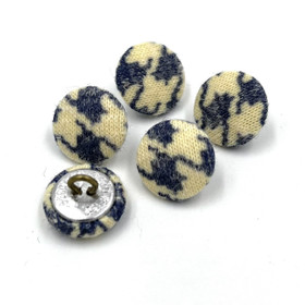 Kangaspäällysteinen kantanappi Sinikuvio