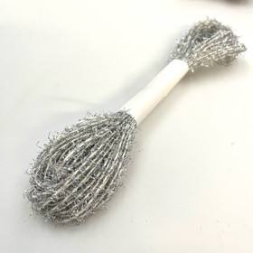 Glitter fluffy paperyarn miniskein Silver
