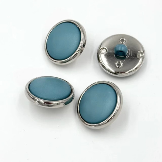 Turquoise-silver button