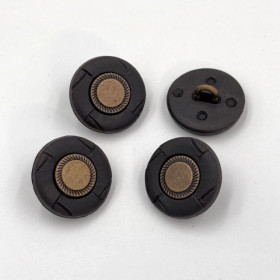 Black brasshead button