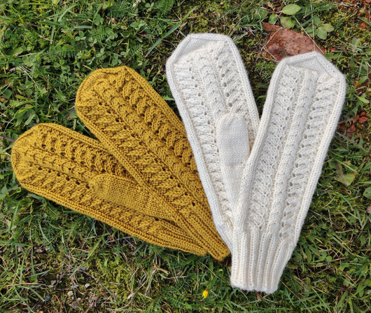 Johanna -mittens, knitting pattern pdf, FIN