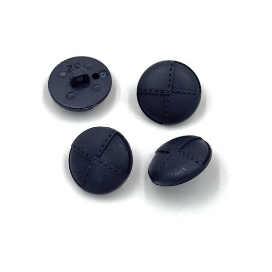 Dark blue imitationleather heel button
