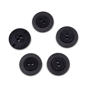 Black plastic button