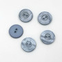 Turquoise pearly button with grooves