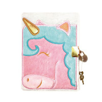 Pehmeä päiväkirja Yksisarvinen 12,5 x 17cm 240 sivua viivat