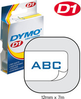 Dymo teippi 12mmx7m 45014 sininen/valkoinen