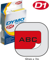 Dymo teippi 12mmx7m 45017 musta/punainen
