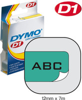 Dymo teippi 12mmx7m 45019 musta/vihreä