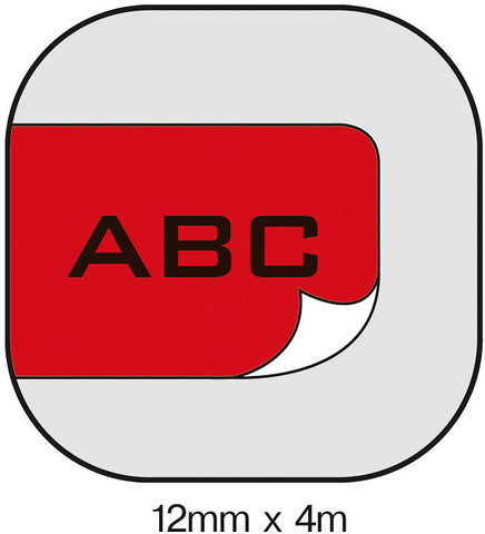 Dymo S0721680 Letratag tarranauha 12mm muovi punainen