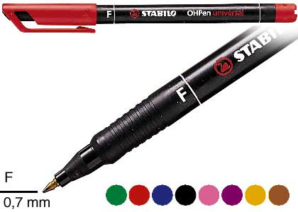 Piirtoheitinkynä Stabilo OHPen fine permanent vihreä 10kpl