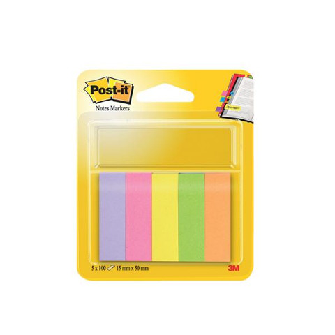 Teippimerkki  Post-it Index värilajitelma, 1 kpl=5 nidettä