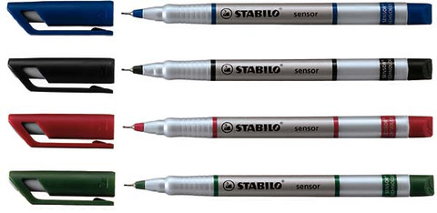 Kuitukärkikynä Stabilo Sensor 0,3 mm punainen 10kpl
