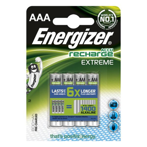 Ladattava akku Energizer EXTREME AAA/HR03 , 4 kpl