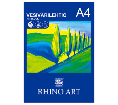 Vesivärilehtiö Rhino Art A4/16 140G 