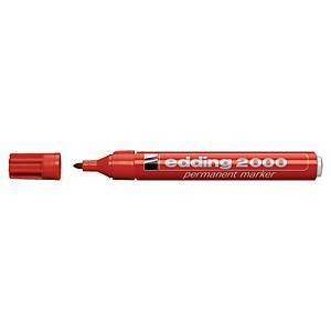 Edding 2000 huopakynä pyöreä 1,5-3mm permanent punainen 10kpl