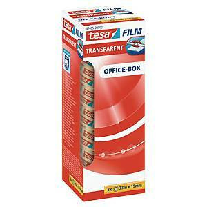 Kirkas toimistoteippi 19mm x 33m, 1 kpl=8 rullaa