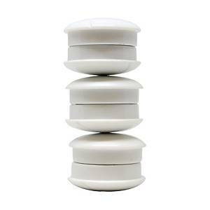 Valkotaulumagneetti 27mm valkoinen, 1 paketti=6 kappaletta