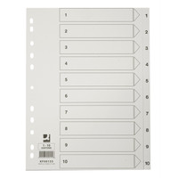 Hakemisto A4 1-10 kartonki valkoinen