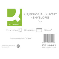 Tarrakuori Q-CONNECT C6 100G ruskea uusiopaperi /25kpl pkt