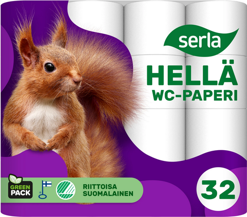 Serla Hellä  wc-paperi, 32 rullan säkki