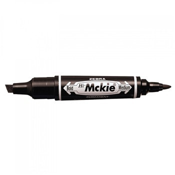 Merkintätussi Zebra McKie permanent marker viisto 4-6mm ja pyöreä 1mm kärki musta 