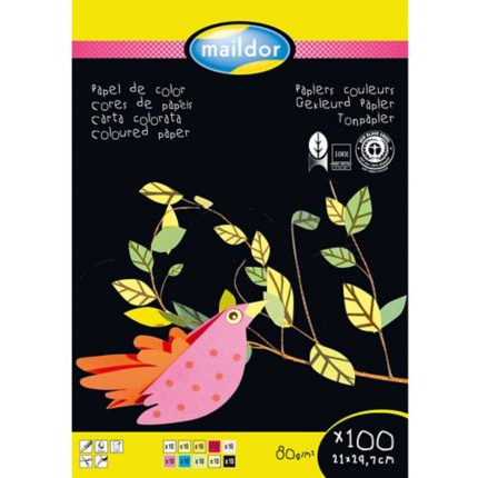 Askartelulehtiö A4 värilajitelma 80g, 100 arkkia