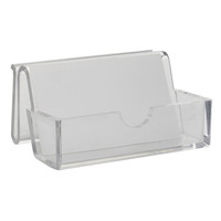 Käyntikorttikokoinen esiteline pöydälle