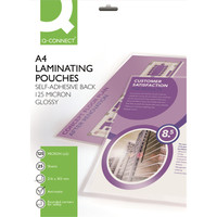 Laminointitasku Q-CONNECT A4 125 mic itseliimautuva /25kpl pkt
