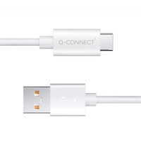 Kaapeli Q-Connect USB-C to USB-A valkoinen 1,2 metriä 