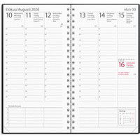 Kalenteri 2026 Interplano musta muovikansi (kaksikielinen)