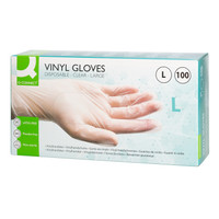 Vinyylikäsine Q-CONNECT koko L /100kpl laatikko
