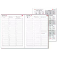 Aikamuistio 2026 ommeltu roosa 210 x 297mm