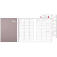 Aikamuistio 2026 ommeltu roosa 210 x 297mm