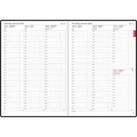 Päivämuistio 2026 pöytäkalenteri sidottu musta 210 x 297mm