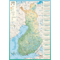 Karttakalenteri – Seinäkalenteri – Suomen kartta ja vuosi 2027